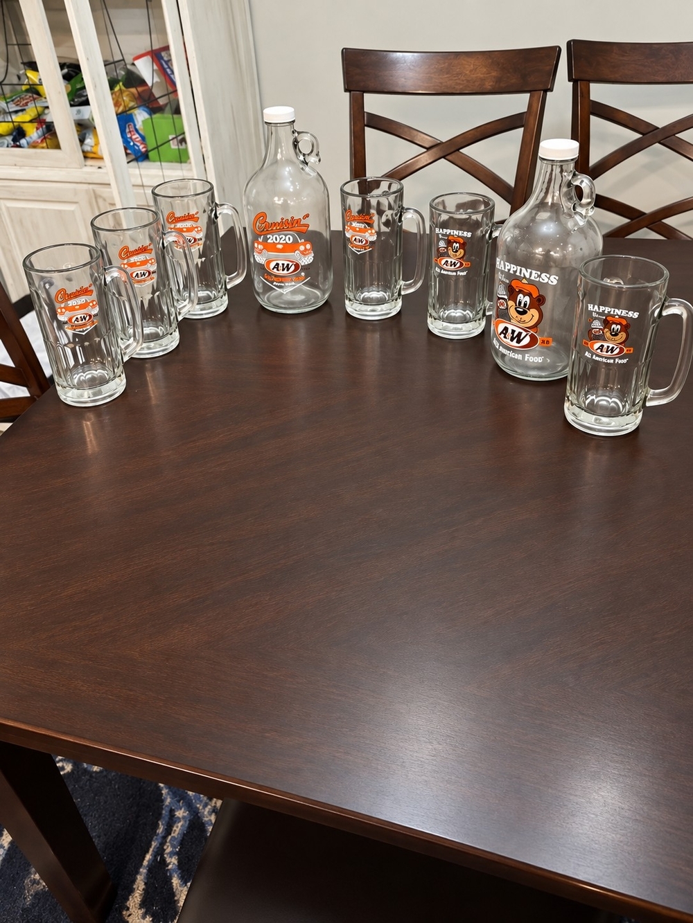 Branded Clear Glass Mug and Growler Set with Orange Logo